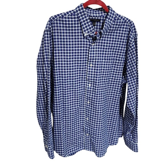 Banana Republic Other - Banana Republic XXL Blue White Gingham Check Cotton Button Down Shirt Long Slv